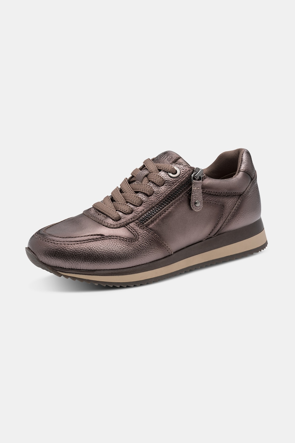 Leder-Sneaker, Jana Softline, Zipper, Ledermix, Weite H