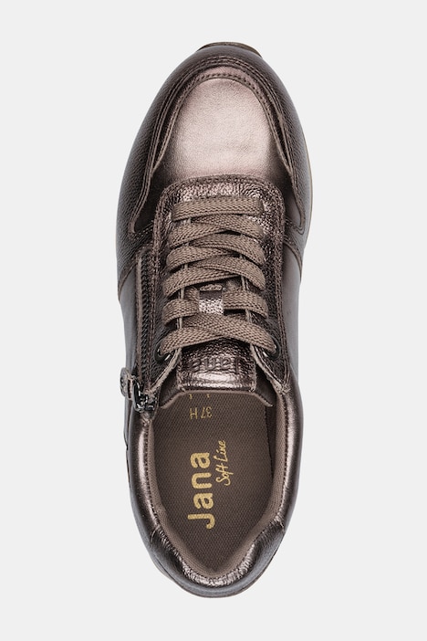 Leder-Sneaker, Jana Softline, Zipper, Ledermix, Weite H