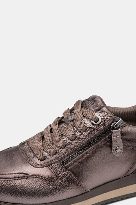 Leder-Sneaker, Jana Softline, Zipper, Ledermix, Weite H