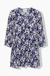 Bluse, Blüten, Godetfalten, A-Linie, V-Ausschnitt, 3/4-Arm