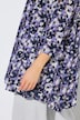 Bluse, Blüten, Godetfalten, A-Linie, V-Ausschnitt, 3/4-Arm