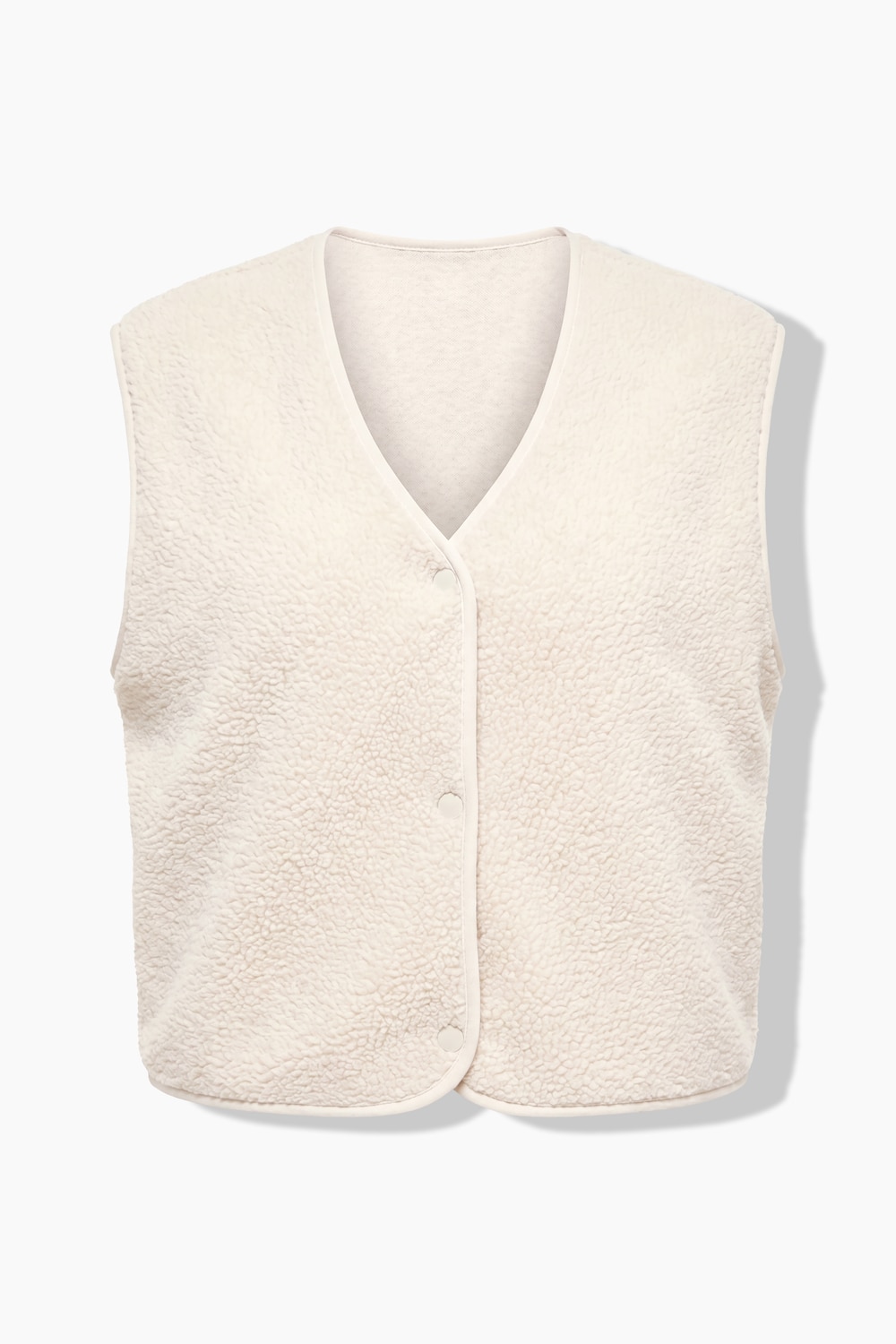 Stora storlekar Teddyväst med v-ringning, Dam, gul, storlek: 46/48, Polyester, Ulla Popken