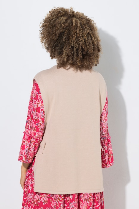 Pullunder, seitliche Bänder, Stehkragen, ärmellos