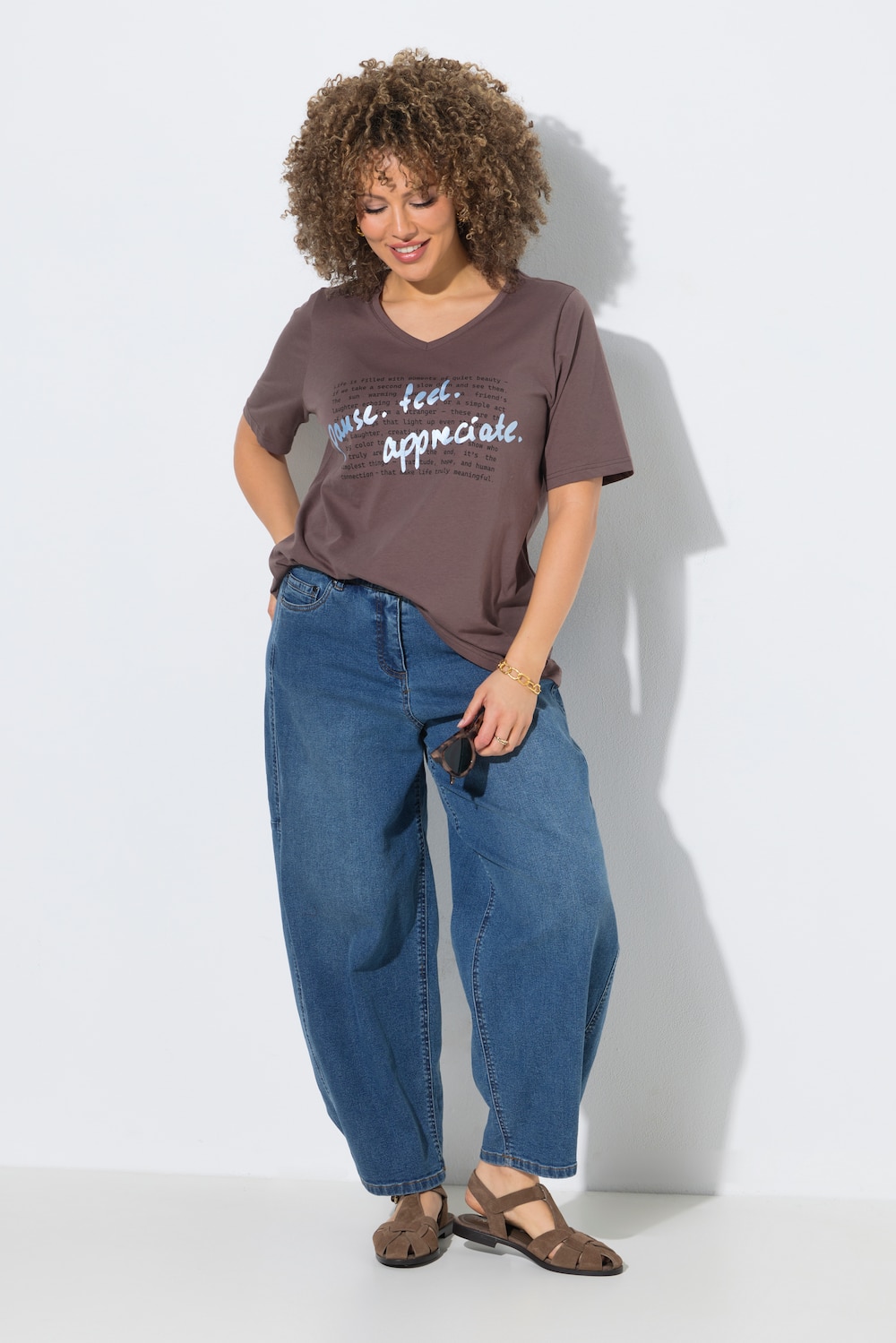 Mom-Jeans, Barrel-Leg, Stretchdenim, 5-Pocket-Style, Komfortbund