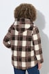 Teddy-Jacke, Karo, Kapuze, Langarm