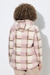 Veste longue en polaire bouclée, motif à carreaux, capuche et manches longues