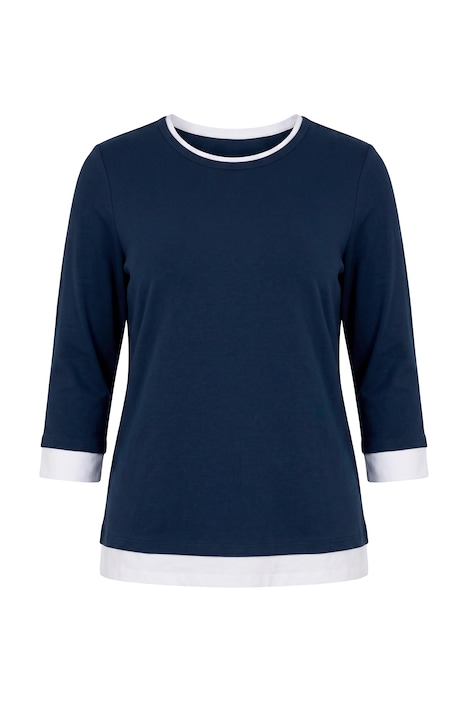 Shirt, Schmuckkanten, Rundhals, 3/4-Arm, Biobaumwolle