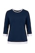 Shirt, Schmuckkanten, Rundhals, 3/4-Arm, Biobaumwolle