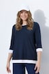 Shirt, Schmuckkanten, Rundhals, 3/4-Arm, Biobaumwolle
