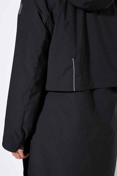 Long-Funktionsjacke, wasserdicht, Kapuze, Windfang