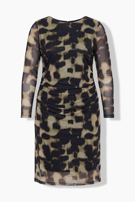 Meshkleid, Taillen-Raffung, blickdichtes Unterkleid