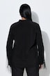 Cupro-blouse, franjes op de schouders, opstaande kraag, lange mouwen