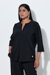 Tunique en techno-stretch, pli fantaisie, décolleté rond et manches 3/4