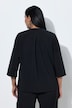 Tunique en techno-stretch, pli fantaisie, décolleté rond et manches 3/4