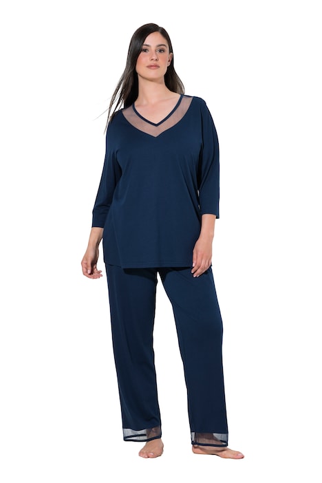 Pyjama, Mesh, V-Ausschnitt, 3/4-Arm