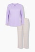 Pyjama, Muster, Tunika-Ausschnitt, Langarm