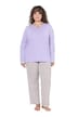 Pyjama, Muster, Tunika-Ausschnitt, Langarm