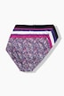Midi-Slips, 5er-Pack, Paisley/einfarbig