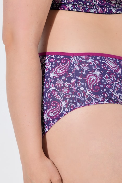 Midi-Slips, 5er-Pack, Paisley/einfarbig
