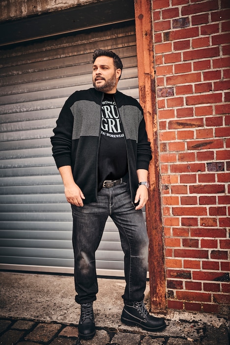 Men+ Strickjacke, Stehkragen, Zipper, Taschen, bis 8 XL