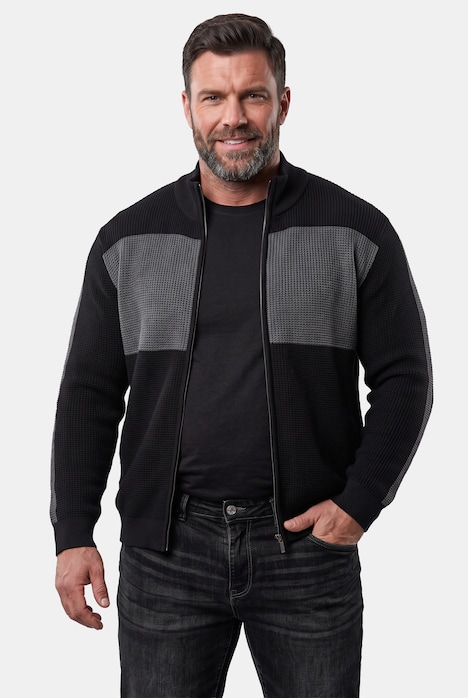 Men+ Strickjacke, Stehkragen, Zipper, Taschen, bis 8 XL