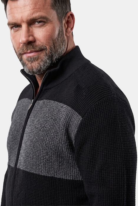 Men+ Strickjacke, Stehkragen, Zipper, Taschen, bis 8 XL