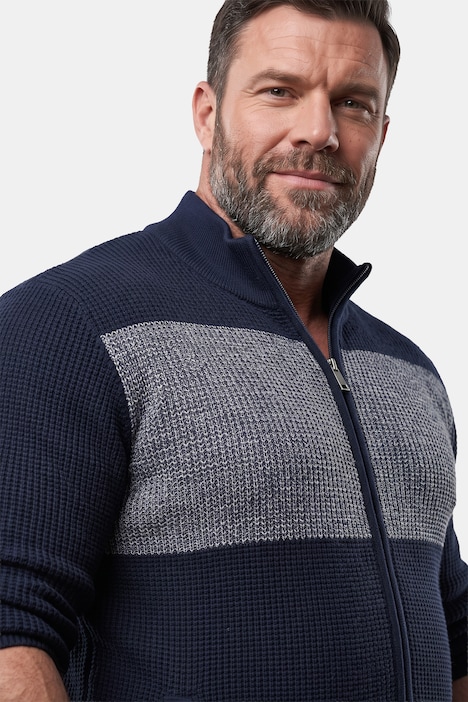 Men+ Strickjacke, Stehkragen, Zipper, Taschen, bis 8 XL