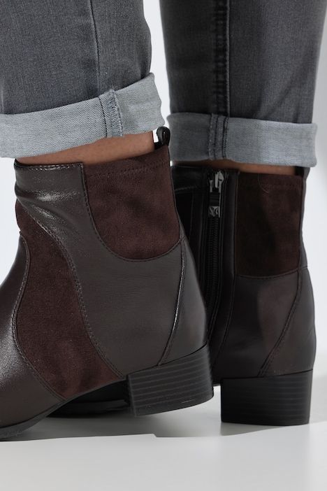 Caprice Leder-Stiefeletten, Wechselfußbett, Weite H