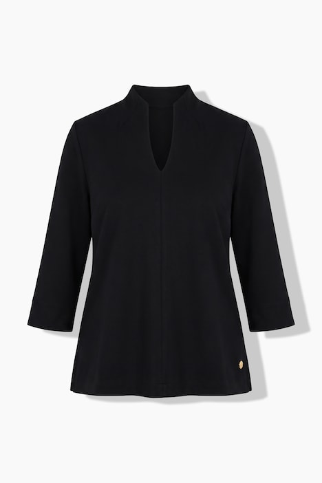 Sweat-shirt col calice et manches 3/4, coupe Classic Fit