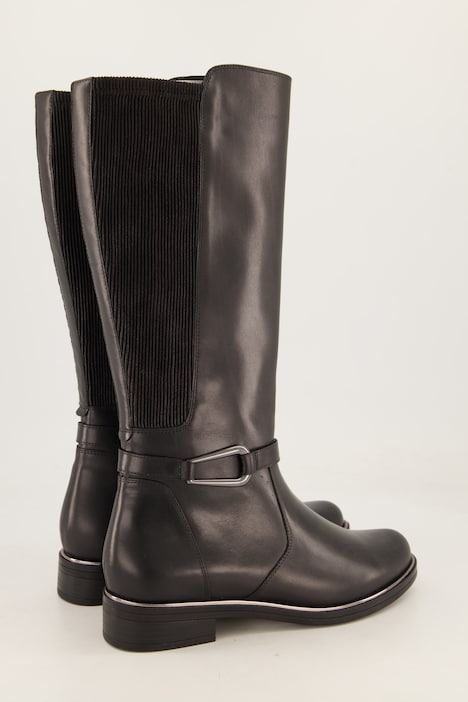 Caprice Leder-Stretchstiefel, Wechselfußbett, Weite H