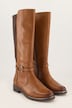Bottes en cuir / stretch Caprice, semelle intérieure amovible - largeur H