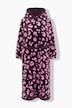 Loungewear-Poncho, Plüsch, Leomuster, Kapuze