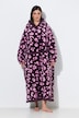 Loungewear-Poncho, Plüsch, Leomuster, Kapuze