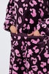 Loungewear-Poncho, Plüsch, Leomuster, Kapuze
