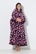 Loungewear-Poncho, Plüsch, Leomuster, Kapuze