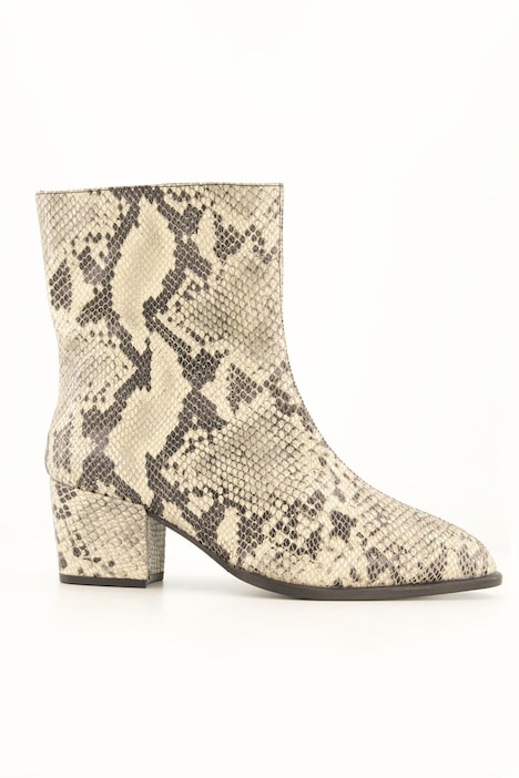 Leder-Stiefeletten, Schlange, Wechselfußbett, Weite H