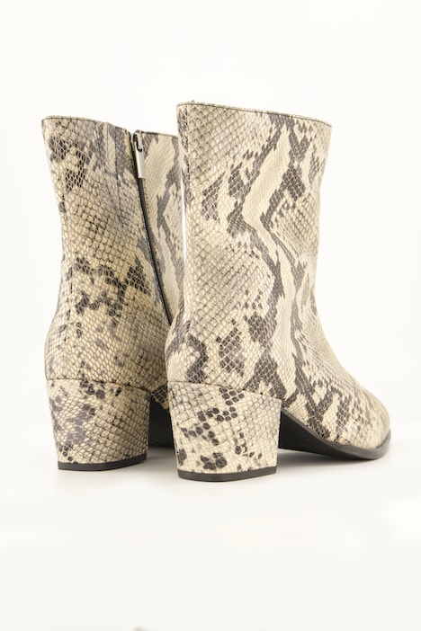 Leder-Stiefeletten, Schlange, Wechselfußbett, Weite H