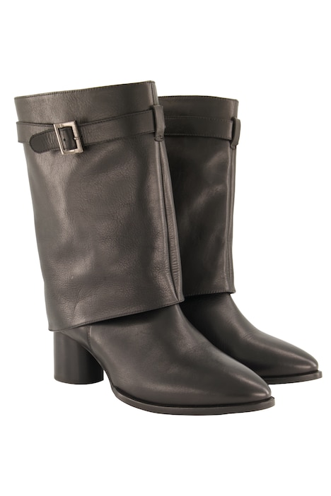 Leather ankle boots, XL shaft, removable footbed, width H