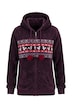 Homewear-Jacke, Plüsch, Norwegermuster, Kapuze