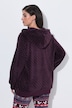 Homewear-Jacke, Plüsch, Norwegermuster, Kapuze