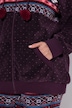 Homewear-Jacke, Plüsch, Norwegermuster, Kapuze
