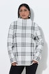 Pullover, Karo, Glitter, Stehkragen, Langarm