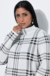 Pullover, Karo, Glitter, Stehkragen, Langarm