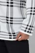 Pullover, Karo, Glitter, Stehkragen, Langarm