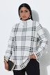 Pullover, Karo, Glitter, Stehkragen, Langarm