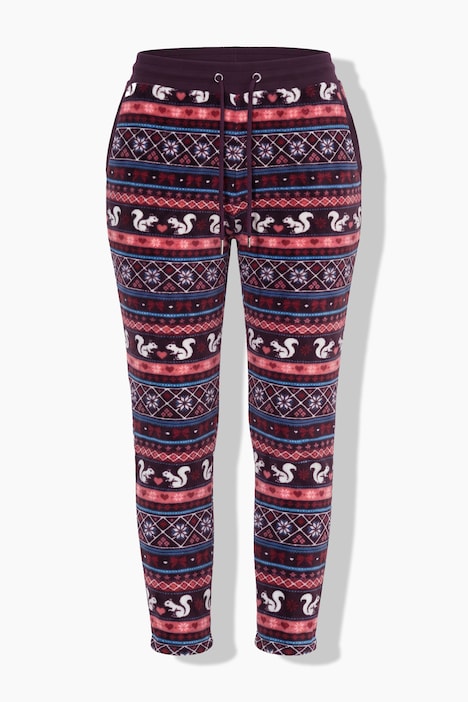 Homewear-Hose, Plüsch, Norwegermuster, Elastikbund