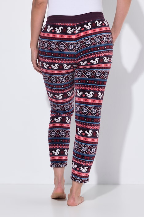 Homewear-Hose, Plüsch, Norwegermuster, Elastikbund