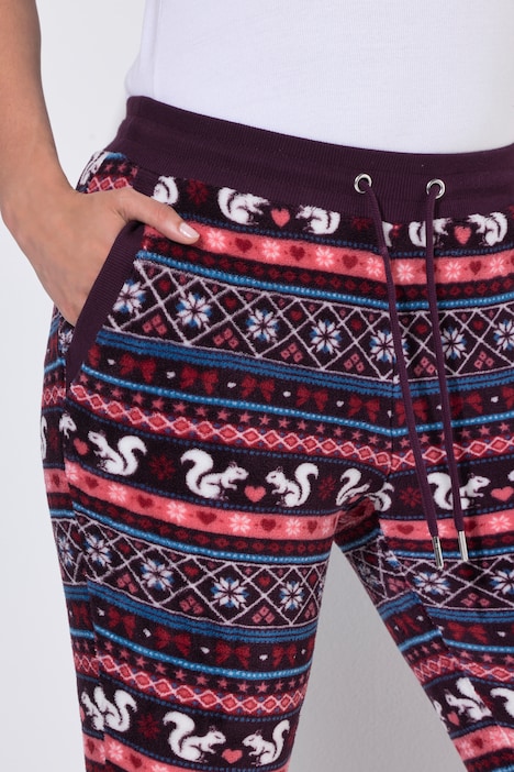 Homewear-Hose, Plüsch, Norwegermuster, Elastikbund