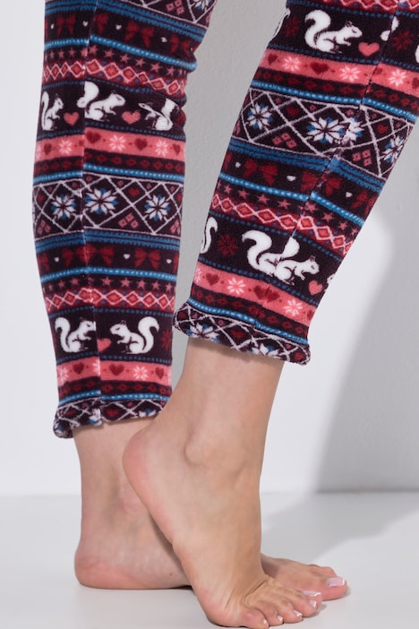 Homewear-Hose, Plüsch, Norwegermuster, Elastikbund