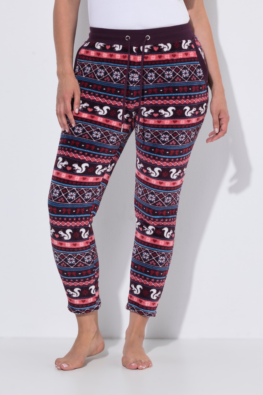 Homewear-Hose, Plüsch, Norwegermuster, Elastikbund